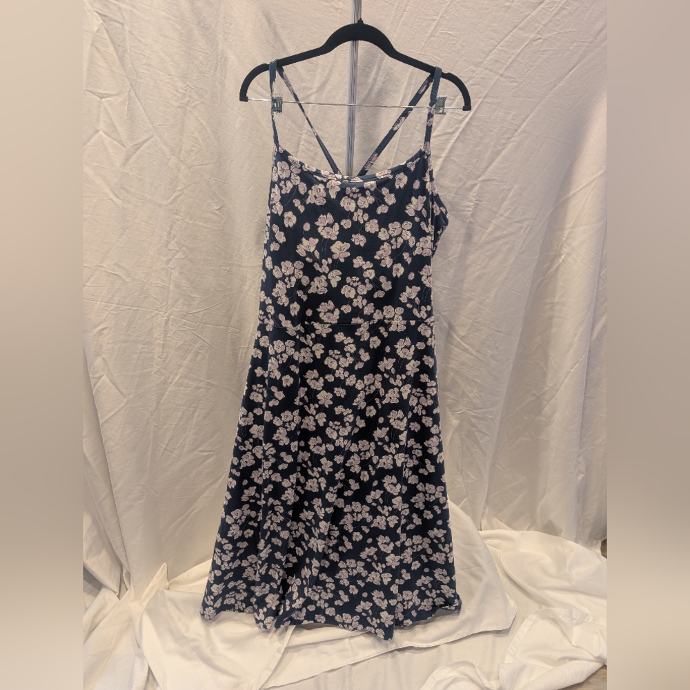 Pact Black Midi Dress with White Floral Print